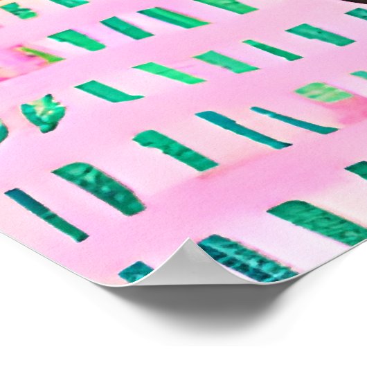 Abstact Vase en tabelinstelling in Aqua en Oranje Poster (Hoek)