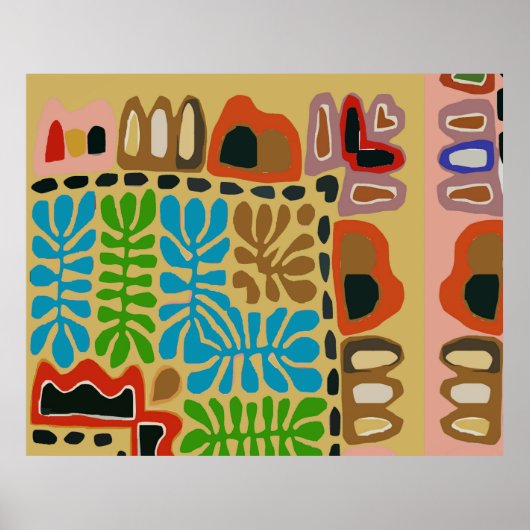 Abstarct Western dorp Poster (Voorkant)