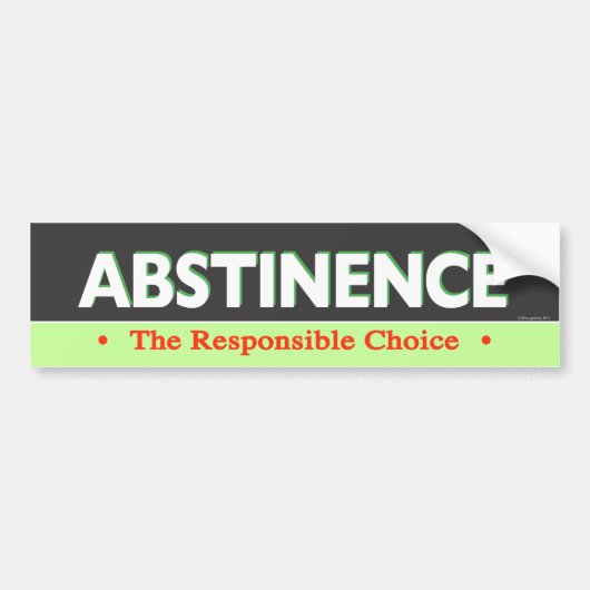 Abstinence Bumpersticker (Voorkant)