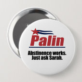 Abstinence werkt - vraag Sarah Ronde Button 4,0 Cm (Voorkant /achterkant)