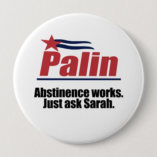 Abstinence werkt - vraag Sarah Ronde Button 4,0 Cm (Voorkant)