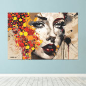 ABSTR_24-006, Abstracte gezichten Art Canvas Afdruk (Insitu (Houten vloer))