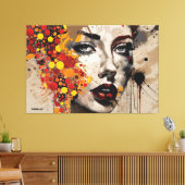 ABSTR_24-006, Abstracte gezichten Art Canvas Afdruk (Insitu (Woonkamer))
