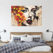 ABSTR_24-006, Abstracte gezichten Art Canvas Afdruk (Insitu (Slaapkamer))