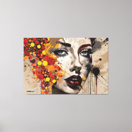 ABSTR_24-006, Abstracte gezichten Art Canvas Afdruk (Voorkant)