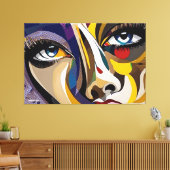 ABSTR_24-011, Abstracte gezichtskunst Canvas Afdruk (Insitu (Woonkamer))