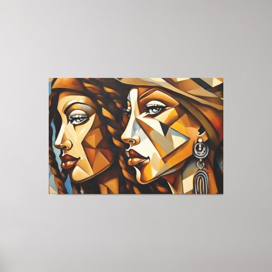 ABSTR_24-015, Kubisme Canvas Afdruk (Voorkant)