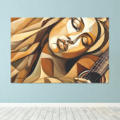 ABSTR_24-018, Kubisme Canvas Afdruk (Insitu (Houten vloer))