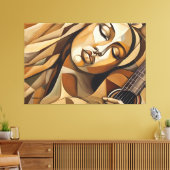 ABSTR_24-018, Kubisme Canvas Afdruk (Insitu (Woonkamer))