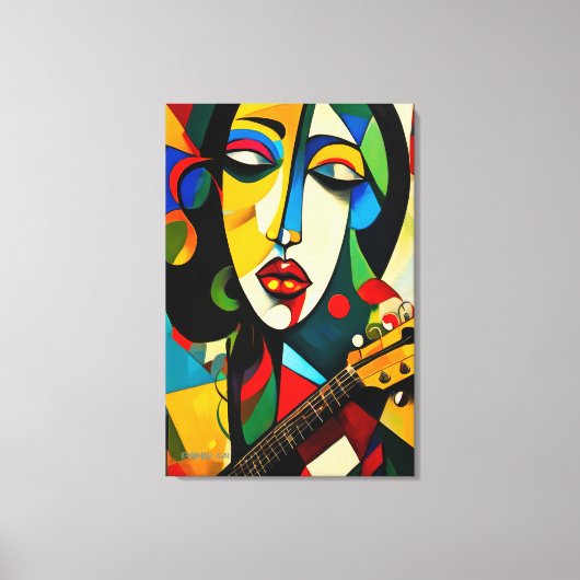 ABSTR_24-024, Kubisme Canvas Afdruk (Voorkant)