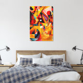 ABSTR_24-028, geometrisch, kubisme Canvas Afdruk (Insitu (Slaapkamer))