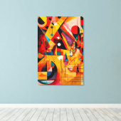 ABSTR_24-028, geometrisch, kubisme Canvas Afdruk (Insitu (Houten vloer))