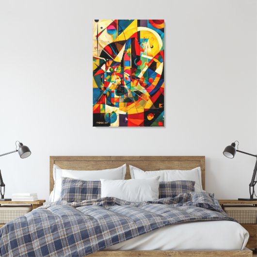 ABSTR_24-029, geometrisch, kubisme Canvas Afdruk (Insitu (Slaapkamer))