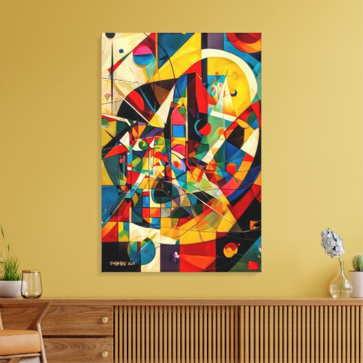 ABSTR_24-029, geometrisch, kubisme Canvas Afdruk (Insitu (Woonkamer))