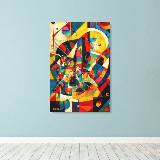 ABSTR_24-029, geometrisch, kubisme Canvas Afdruk (Insitu (Houten vloer))