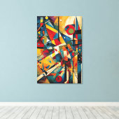 ABSTR_24-033, Geometrisch, kubisme Canvas Afdruk (Insitu (Houten vloer))