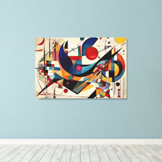 ABSTR_24-034, Geometrisch, kubisme Canvas Afdruk (Insitu (Houten vloer))