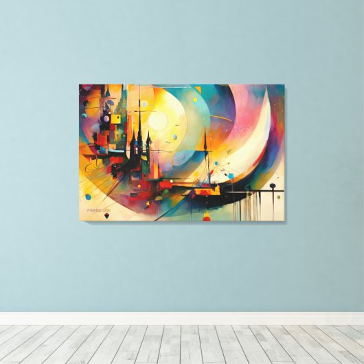 ABSTR_24-040, Abstracte galerijkunst Canvas Afdruk (Insitu (Houten vloer))