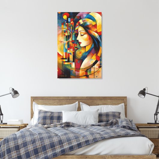 ABSTR_24-043, Abstracte galerijkunst Canvas Afdruk (Insitu (Slaapkamer))