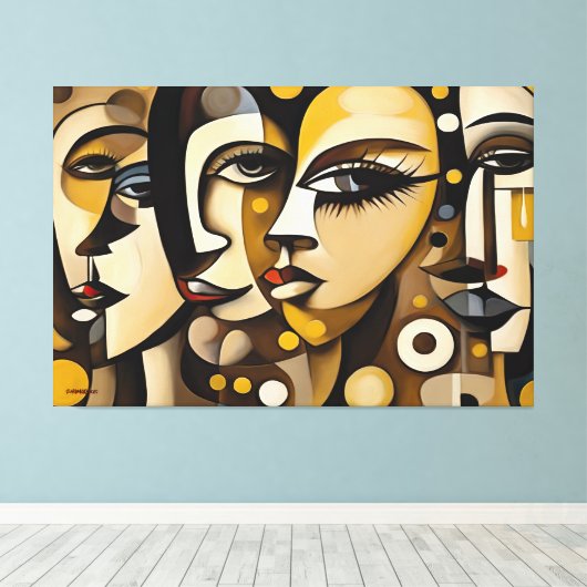 ABSTR_25-005 Abstracte Galerij Art Canvas Afdruk (Insitu (Houten vloer))