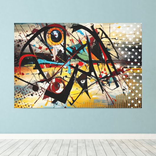 ABSTR_25-008 Abstracte kunst Canvas Print (Insitu (Houten vloer))