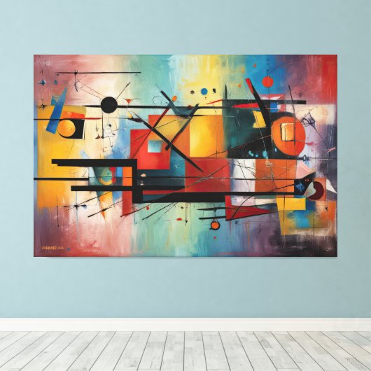ABSTR_25-011 Abstracte kunst Canvas Print (Insitu (Houten vloer))