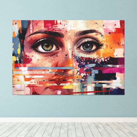 ABSTR_25-035 Abstracte kunst Canvas Print (Insitu (Houten vloer))