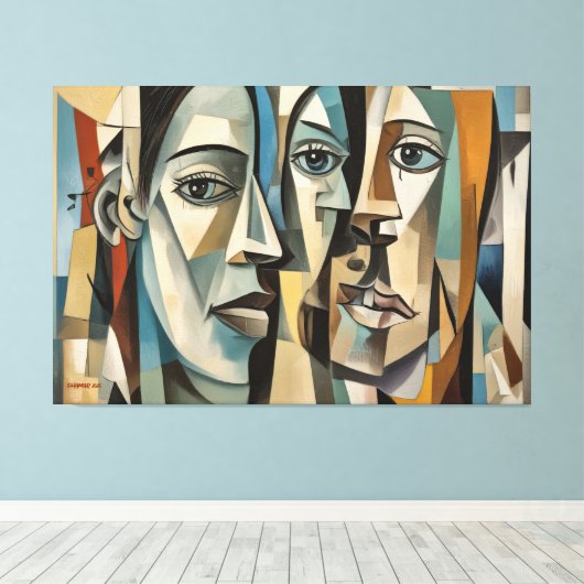 ABSTR_25-073 Abstracte kunst Canvas Print (Insitu (Houten vloer))