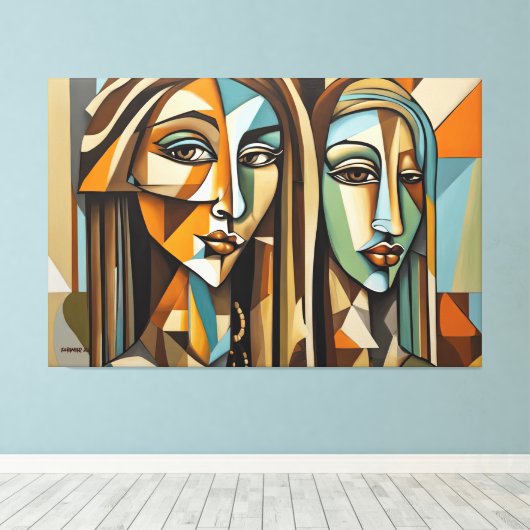 ABSTR_25-081 Abstracte kunst Canvas Print (Insitu (Houten vloer))