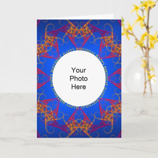 Abstraact Photo Birthday Kaart (Gele Bloem)