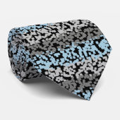 Abstrac horizontaal blauw grijs zwarte strepen pat stropdas (Opgerold)