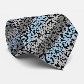 Abstrac pixelated blue grijy zwarte strepen patroo stropdas (Opgerold)