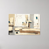 Abstração Urbana em Tons Neutros Canvas Afdruk (Voorkant)