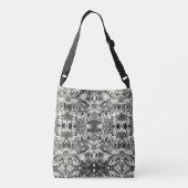 Abstrack Black en White Exclusive Mode Pattern Crossbody Tas (Achterkant)