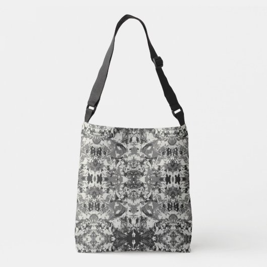Abstrack Black en White Exclusive Mode Pattern Crossbody Tas (Achterkant)