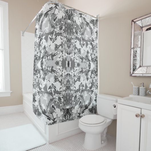 Abstrack Black en White Exclusive Mode Pattern Douchegordijn (In situ)