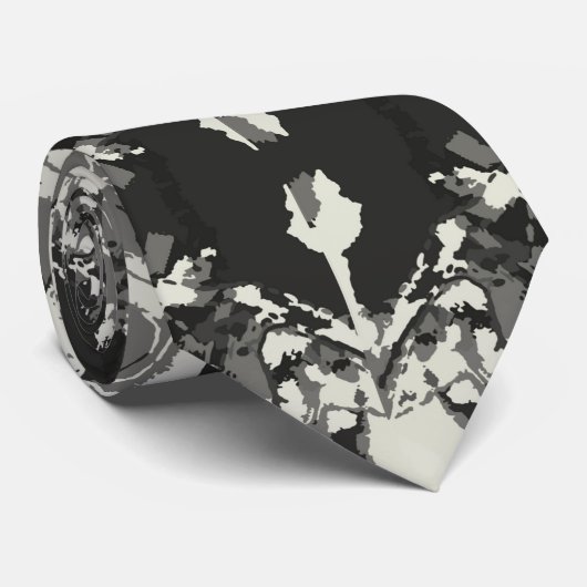 Abstrack Black en White Exclusive Mode Pattern Stropdas (Opgerold)