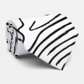 Abstrack Black en White Line Exclusive Pattern Stropdas (Opgerold)
