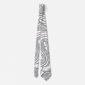 Abstrack Black en White Line Exclusive Pattern Stropdas (Achterkant)