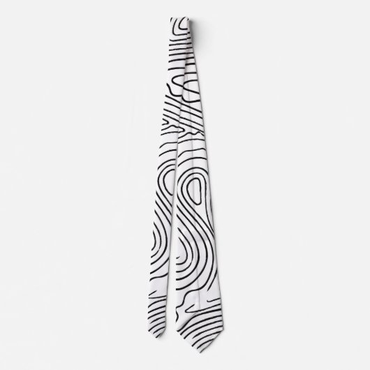 Abstrack Black en White Line Exclusive Pattern Stropdas (Achterkant)
