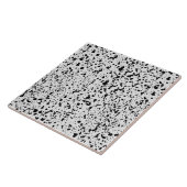 Abstrack Black en White Stippen Polka Pattern Tegeltje (Zijkant)