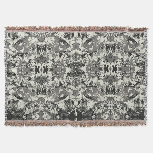 Abstrack Black Pattern Deken (Voorkant)