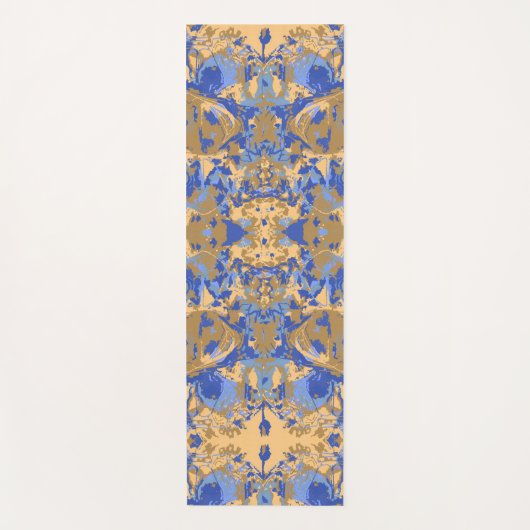 Abstrack Blue Yellow Exclusive Pattern Yogamat (Voorkant)