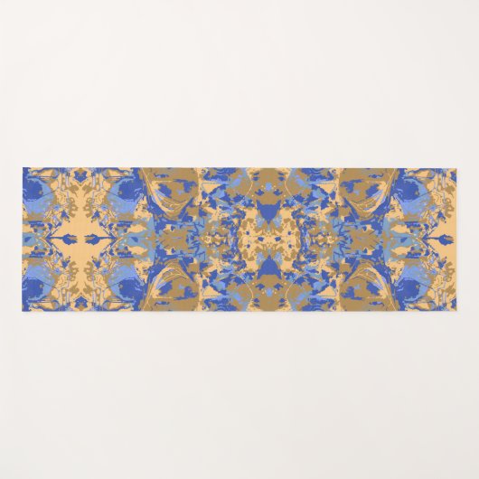 Abstrack Blue Yellow Exclusive Pattern Yogamat (Voorkant (horizontaal))