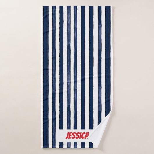 Abstrack navy Stripes Naadloos Badhanddoek (Badhanddoek)
