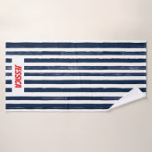 Abstrack navy Stripes Naadloos Badhanddoek (Badhanddoek)