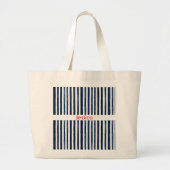 Abstrack navy Stripes Naadloos Grote Tote Bag (Voorkant)