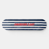 Abstrack navy Stripes Naadloos Persoonlijk Skateboard (Horizontaal)