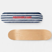Abstrack navy Stripes Naadloos Persoonlijk Skateboard (Horizontaal)