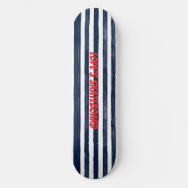 Abstrack navy Stripes Naadloos Persoonlijk Skateboard